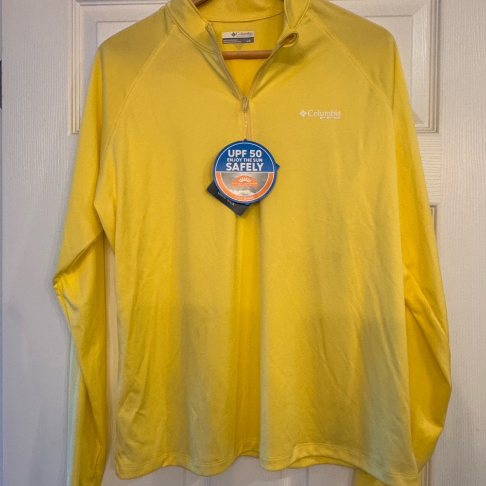 Columbia Bright Yellow Half-Zip Shirt